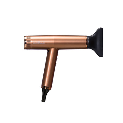 Bronze Voduz Blow Out Pro hair dryer with black nozzle on a white background