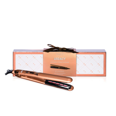 Voduz Bronze Infrared Straightener - hair straightener with packaging on a white background